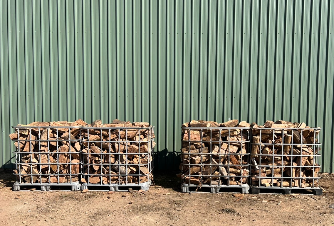 Yellow Box Firewood Mix by the IBC cage