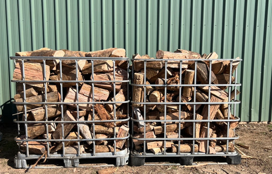 Yellow Box Firewood by the IBC cage